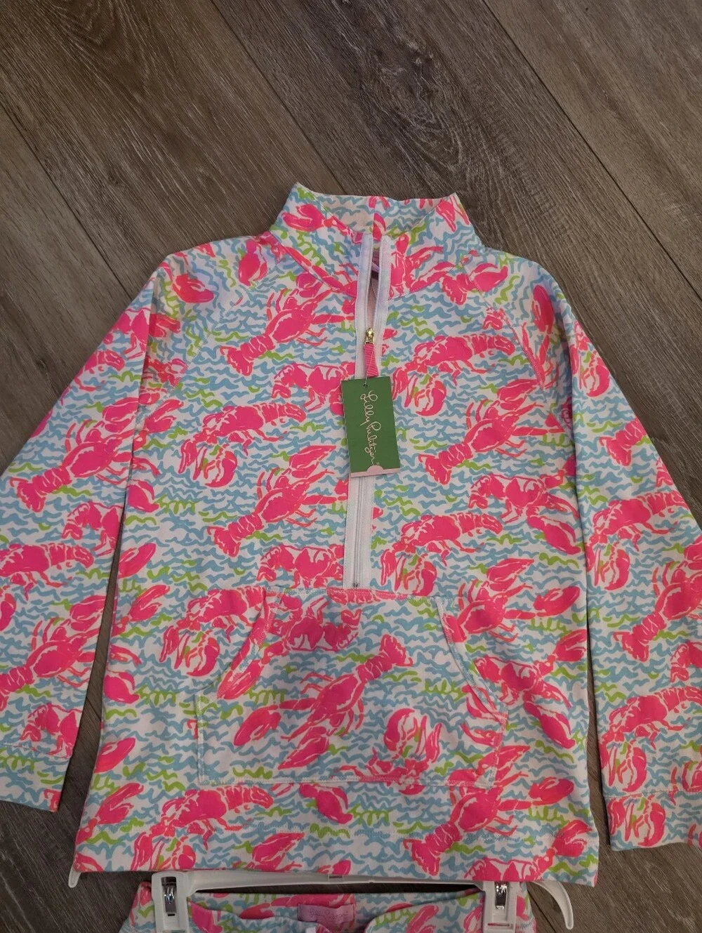Lilly Pulitzer Pink Lobster Half-Zip Short Set
